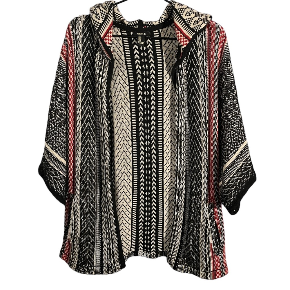 Hooded Open Front Sweater